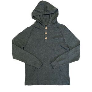 7 Diamonds Shasta Hooded Henley Pullover Green Men's Large‎